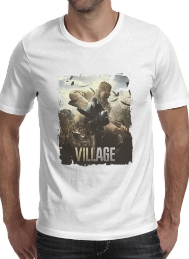  Resident Evil Village Horror para Manga curta T-shirt homem em torno do pescoço