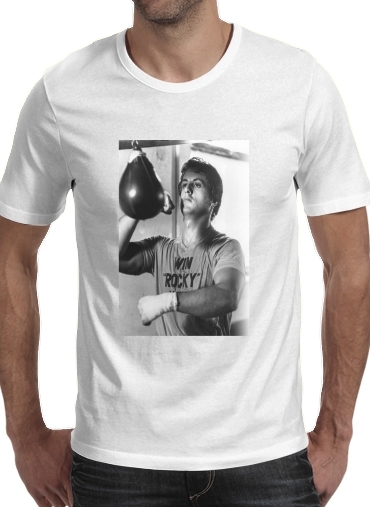  Rocky Balboa Punching Ball-Formação para Manga curta T-shirt homem em torno do pescoço