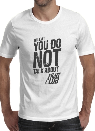  Rule 1 You do not talk about Fight Club para Manga curta T-shirt homem em torno do pescoço