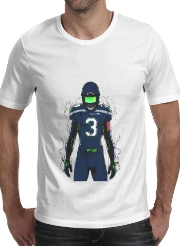  SB L Seattle para Manga curta T-shirt homem em torno do pescoço