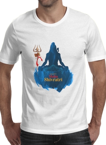  Shiva God para Manga curta T-shirt homem em torno do pescoço