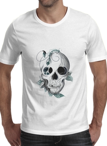  Skull Boho  para Manga curta T-shirt homem em torno do pescoço