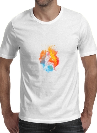  Soul of the Ice and Fire para Manga curta T-shirt homem em torno do pescoço