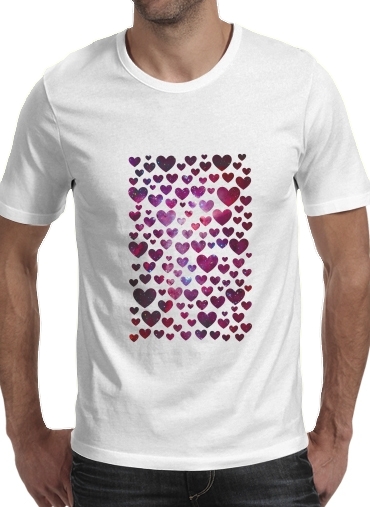  Space Hearts para Manga curta T-shirt homem em torno do pescoço