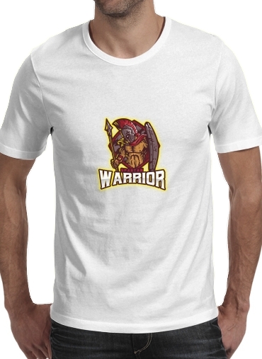  Spartan Greece Warrior para Manga curta T-shirt homem em torno do pescoço