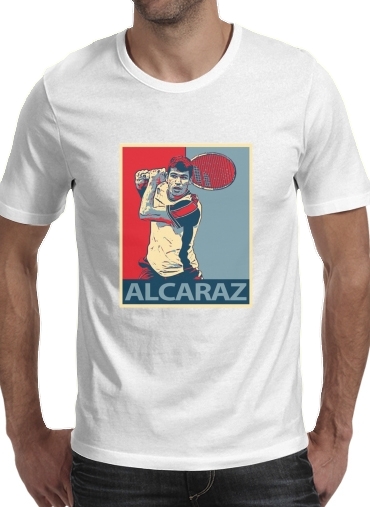  Team Alcaraz para Manga curta T-shirt homem em torno do pescoço