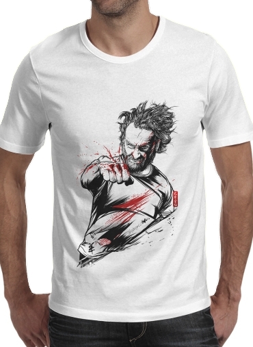  The Fury of Rick para Manga curta T-shirt homem em torno do pescoço