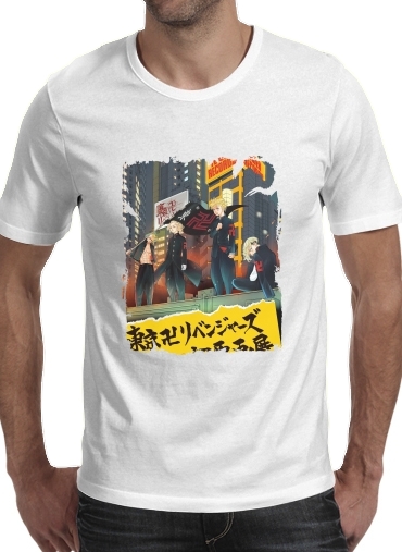  Tokyo Revengers para Manga curta T-shirt homem em torno do pescoço