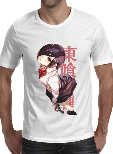  Touka ghoul para Manga curta T-shirt homem em torno do pescoço