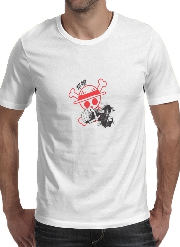  Traditional Pirate para Manga curta T-shirt homem em torno do pescoço