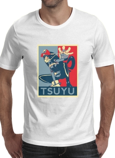  Tsuyu propaganda para Manga curta T-shirt homem em torno do pescoço