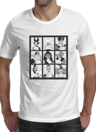  Villains Jails para Manga curta T-shirt homem em torno do pescoço