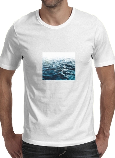  Winds of the Sea para Manga curta T-shirt homem em torno do pescoço