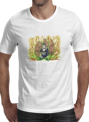  Yamato Ninja Wood para Manga curta T-shirt homem em torno do pescoço