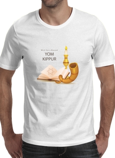  yom kippur Day Of Atonement para Manga curta T-shirt homem em torno do pescoço
